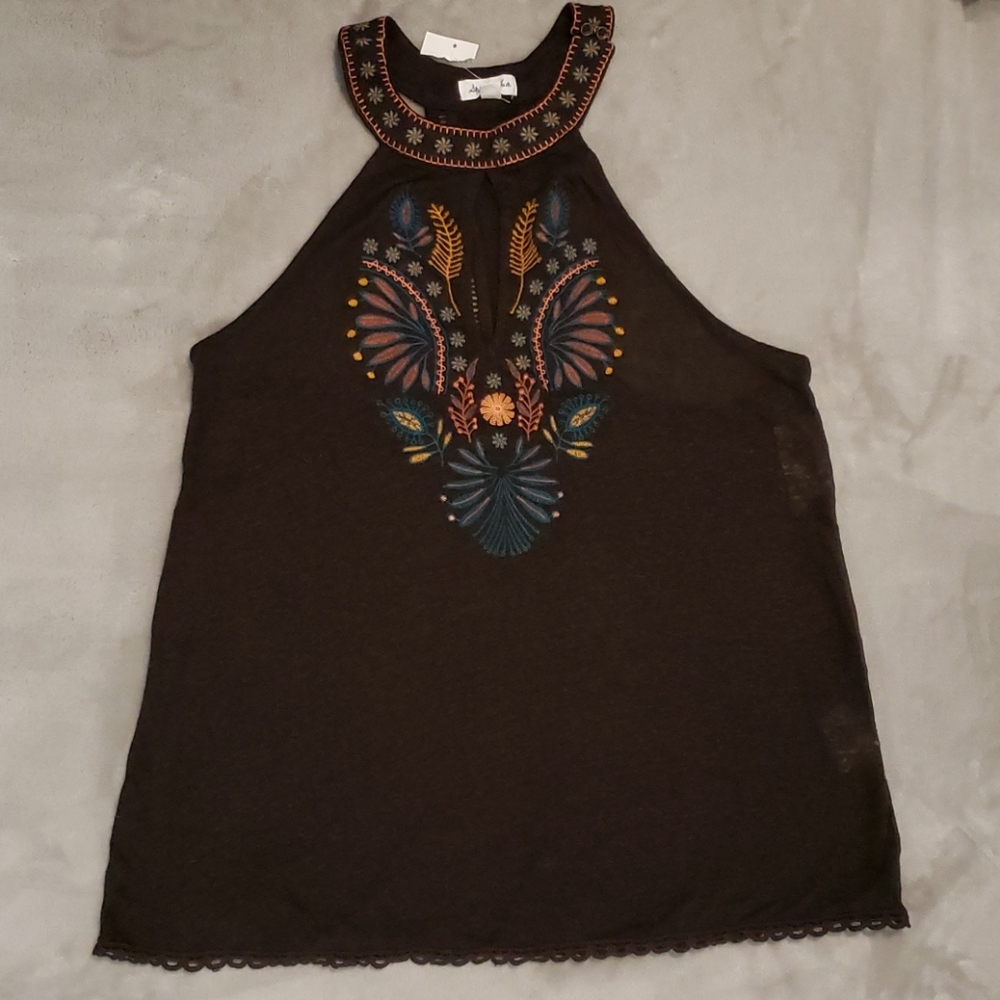 Skylar & Jade Brown Boho Tank Small